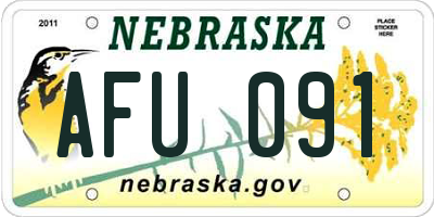 NE license plate AFU091