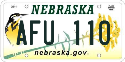 NE license plate AFU110