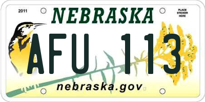 NE license plate AFU113