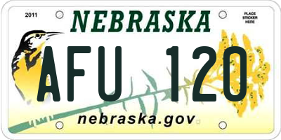 NE license plate AFU120