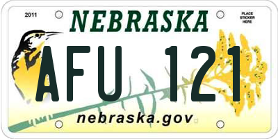 NE license plate AFU121