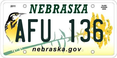NE license plate AFU136