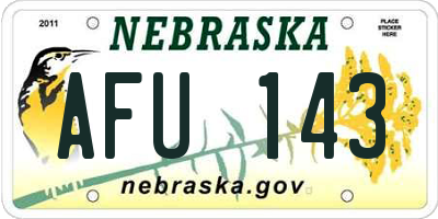 NE license plate AFU143