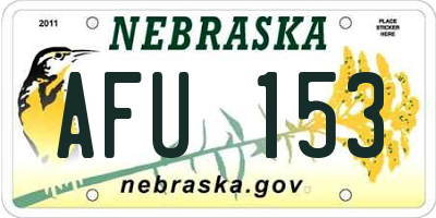 NE license plate AFU153