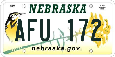 NE license plate AFU172