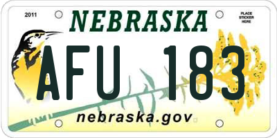 NE license plate AFU183