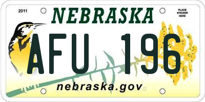 NE license plate AFU196
