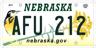 NE license plate AFU212