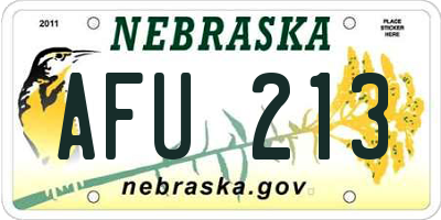 NE license plate AFU213