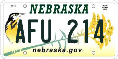 NE license plate AFU214