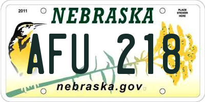 NE license plate AFU218