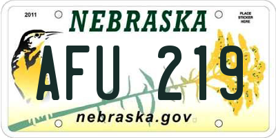 NE license plate AFU219
