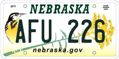 NE license plate AFU226