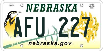 NE license plate AFU227