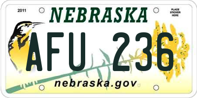 NE license plate AFU236