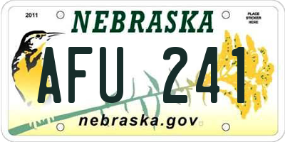 NE license plate AFU241