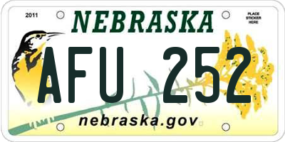 NE license plate AFU252