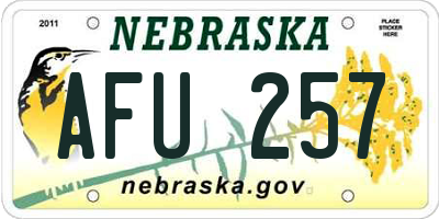 NE license plate AFU257