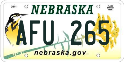 NE license plate AFU265