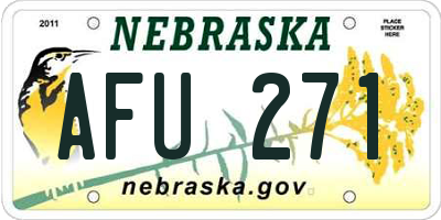 NE license plate AFU271