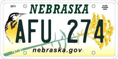 NE license plate AFU274