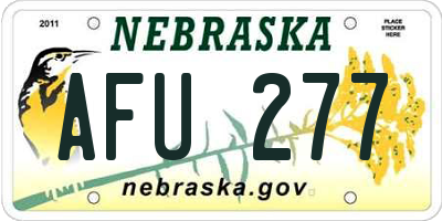 NE license plate AFU277