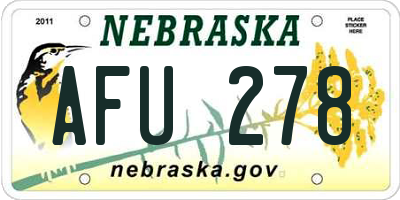NE license plate AFU278