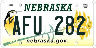 NE license plate AFU282