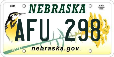 NE license plate AFU298