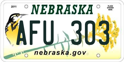NE license plate AFU303