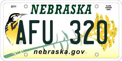 NE license plate AFU320
