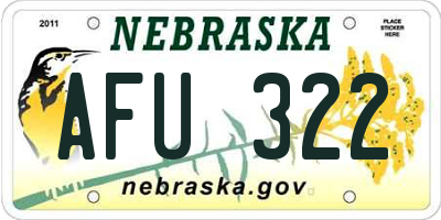 NE license plate AFU322
