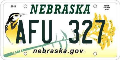 NE license plate AFU327