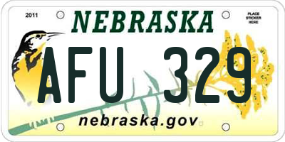 NE license plate AFU329