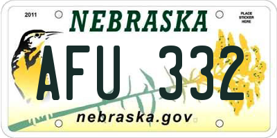 NE license plate AFU332