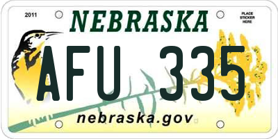 NE license plate AFU335