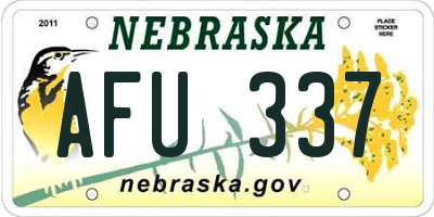NE license plate AFU337