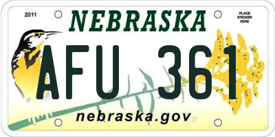 NE license plate AFU361