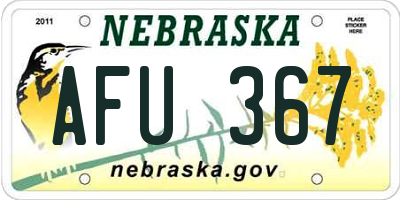 NE license plate AFU367