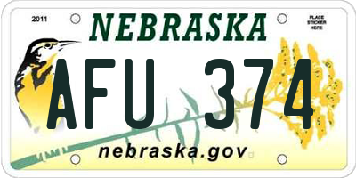 NE license plate AFU374