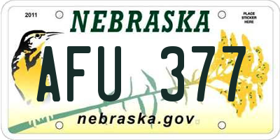 NE license plate AFU377