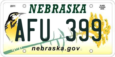 NE license plate AFU399