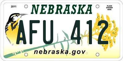 NE license plate AFU412