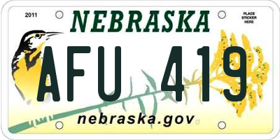NE license plate AFU419