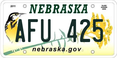 NE license plate AFU425