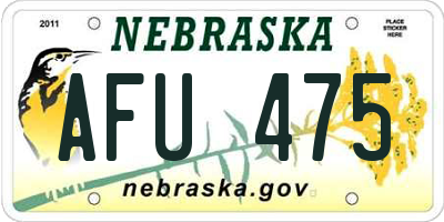 NE license plate AFU475