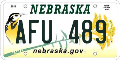 NE license plate AFU489
