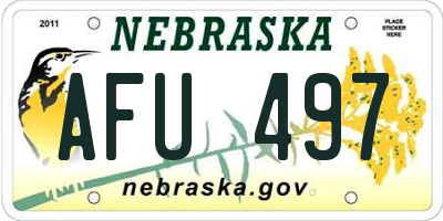 NE license plate AFU497