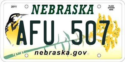 NE license plate AFU507