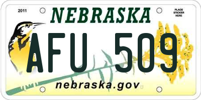 NE license plate AFU509
